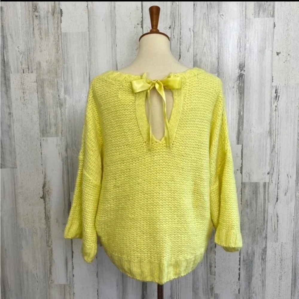 2X Host Pick! NWT Anthropologie Maeve Cecile Bow Back Sweater SZ L - Picture 5 of 8
